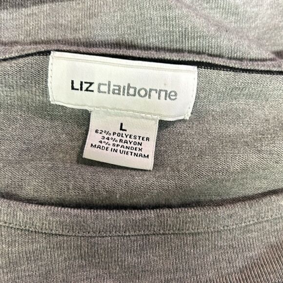 Liz Claiborne, black and gray striped tunic soft fabric - Picture 5 of 5